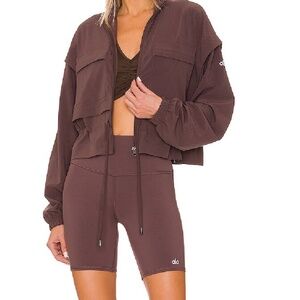 Alo Yoga High-Waist Biker Short in "Raisin" Sold Out Online Sz Small